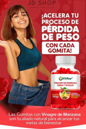 🍎Vitflow® – Gomitas Masticables con Vinagre de Manzana, Sidra y Té Rojo🌿